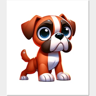 Cute Boxer Dog Posters and Art